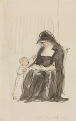 Nonne liest einem Kind vor, 1835
