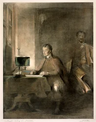 Wellington schreibt seine Depeschen, um 1836