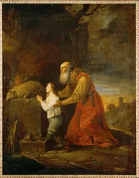 Abraham dankt dafür, dass sein Sohn Isaak verschont wurde