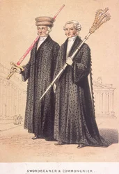 Ein Schwertträger und ein Gemeindeschreier, 1855