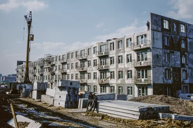 UdSSR, Bratsk, Irkutsk, Neue Wohnungen im Bau für Arbeiter