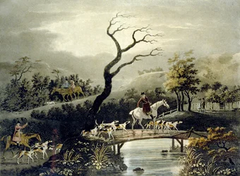 Nacht, Fuchsjagd, graviert von J.H. Clarke und F. Jeakes