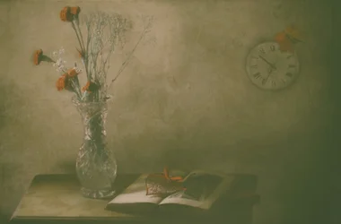 Verblasste Blumen und Zeit