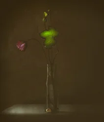 Stille Blüte und Blatt