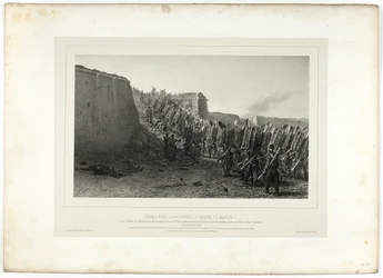 Arbeiter krönen die Bresche des Bastions 7, aus Souvenirs d’Italie: Expédition de Rome