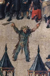 Der Triumph der Erzherzogin Isabella im Ommegang in Brüssel am 31. Mai 1615, Detail einer Figur im Teufelskostüm, 1615 (Detail)
