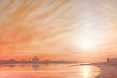 Taj Mahal bei Sonnenuntergang