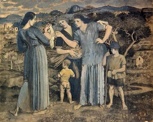 Mütter und Kinder in der Landschaft