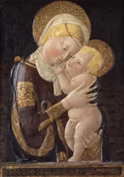 Jungfrau und Kind, ca. 1450 (bemalter Stuck)