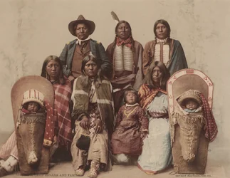 Ute-Häuptling Severo und Familie, ca. 1885, veröffentlicht 1899. Schöpfer: Detroit Photographic Company, Charles A. Nast