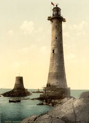 Eddystone-Leuchtturm, Plymouth, England, ca. 1900