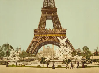 Eiffelturm und Brunnen, Weltausstellung, Paris, Frankreich, ca. 1900