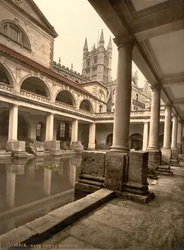 Römische Bäder und Abtei, Bath, ca. 1890-1900