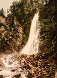 Tal von Lys und Cascade de Cocur, Luchon, Pyrenäen, Frankreich, ca. 1890-1900