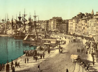 Alter Hafen (Vieux-Port), Marseille, Frankreich, um 1890-1900