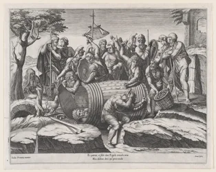 Speculum Romanae Magnificentiae: Marcus Atilius Regulus in einem Fass