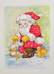 Weihnachtsmann mit Tieren