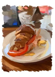 Croissant im Hafen