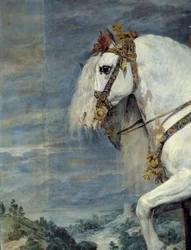 Reiterporträt von Isabelle von Frankreich, Ehefrau von Philipp IV. von Spanien (Detail)