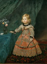 Die Infantin Margarita Teresa in einem rosa Kleid