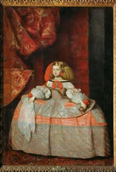 Die Infantin Margarita Teresa in einem rosa Kleid