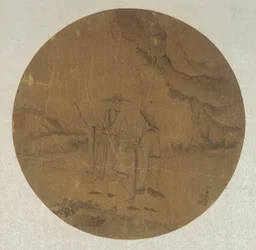 Landschaft: zwei Figuren
