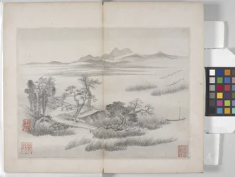 Album mit Landschaftsgemälden