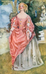 Eine Frau aus der Zeit von Karl II 1660-1685