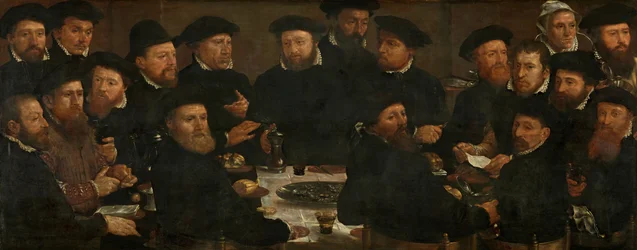 Bankett von achtzehn Bürgerwehrmännern der Gruppe L, Amsterdam