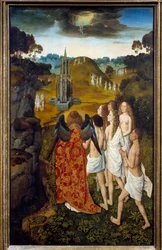 Der Weg zum Himmel oder die Himmelfahrt der Auserwählten. Gemälde auf Holz von Dirck Bouts dem Älteren (1410-1475) 1450