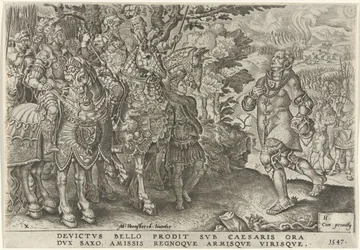 Übergabe des Herzogs von Sachsen auf dem Schlachtfeld von Mühlberg, 1547