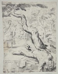 Die Räuber lassen den Reisenden halbtot zurück