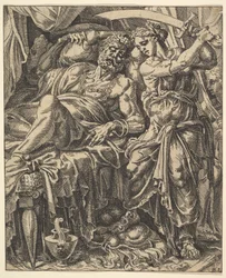 Judith enthauptet Holofernes, aus der Geschichte von Judith und Holofernes