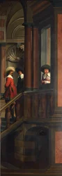 Eine siebenteilige dekorative Sequenz: Die Außentreppe
