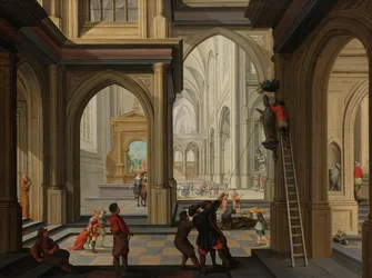 Bildersturm in einer Kirche