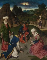 Das Abendmahl Altarbild: Das Sammeln von Manna rechter Flügel, 1464-1468
