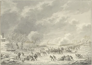 Die Franzosen überqueren die Waal bei Bommel, Januar 1795