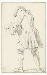 Stehender Soldat, von hinten gesehen