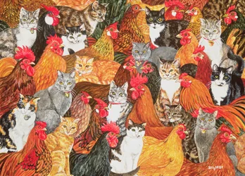 Hühner-Katzen