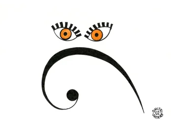 Bass-Schlüssel-Gesicht - Gesicht mit Schlüssel und Musiknotation gezeichnet