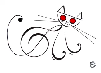 Musikalische Katze - eine Katze gezeichnet mit musikalischer Notation