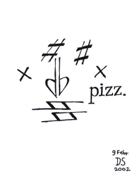 Pizzicato-Gesicht - ein Gesicht, gezeichnet mit musikalischer Notation