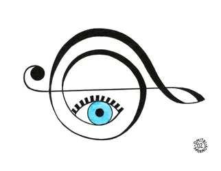 Violinschlüssel - Musiksymbol als Auge gezeichnet