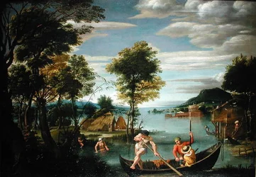 Landschaft mit Booten