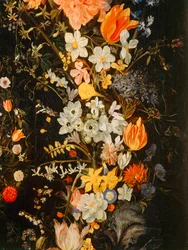 Der Triumph der Liebe mit Blumenumrahmung