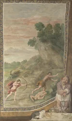 Apollo tötet den Zyklopen Fresko aus der Villa Aldobrandini, 1617-1618