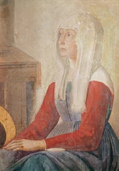 Detail einer Frau, aus dem Tod der St. Fina, 1482