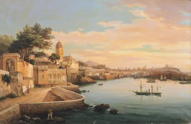 Blick auf Genua von den Gärten des Palazzo Doria Pamphilj, Italien