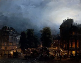 Der Boulevard der Italiener bei Nacht (1835) von Domenico Ferri