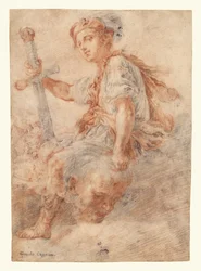 David mit dem Kopf von Goliath (recto); Zwei Studien, eine von einer Frau (verso)